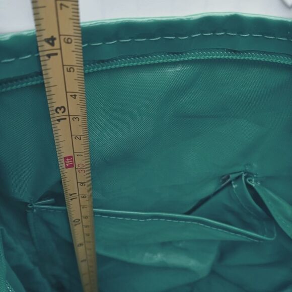 JM New York Nylon Quilted Turquoise Women's Tote B - Picture 4 of 8